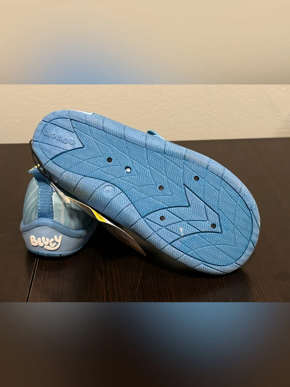 Kids Blue Water Shoes with Playful Dog Graphics
